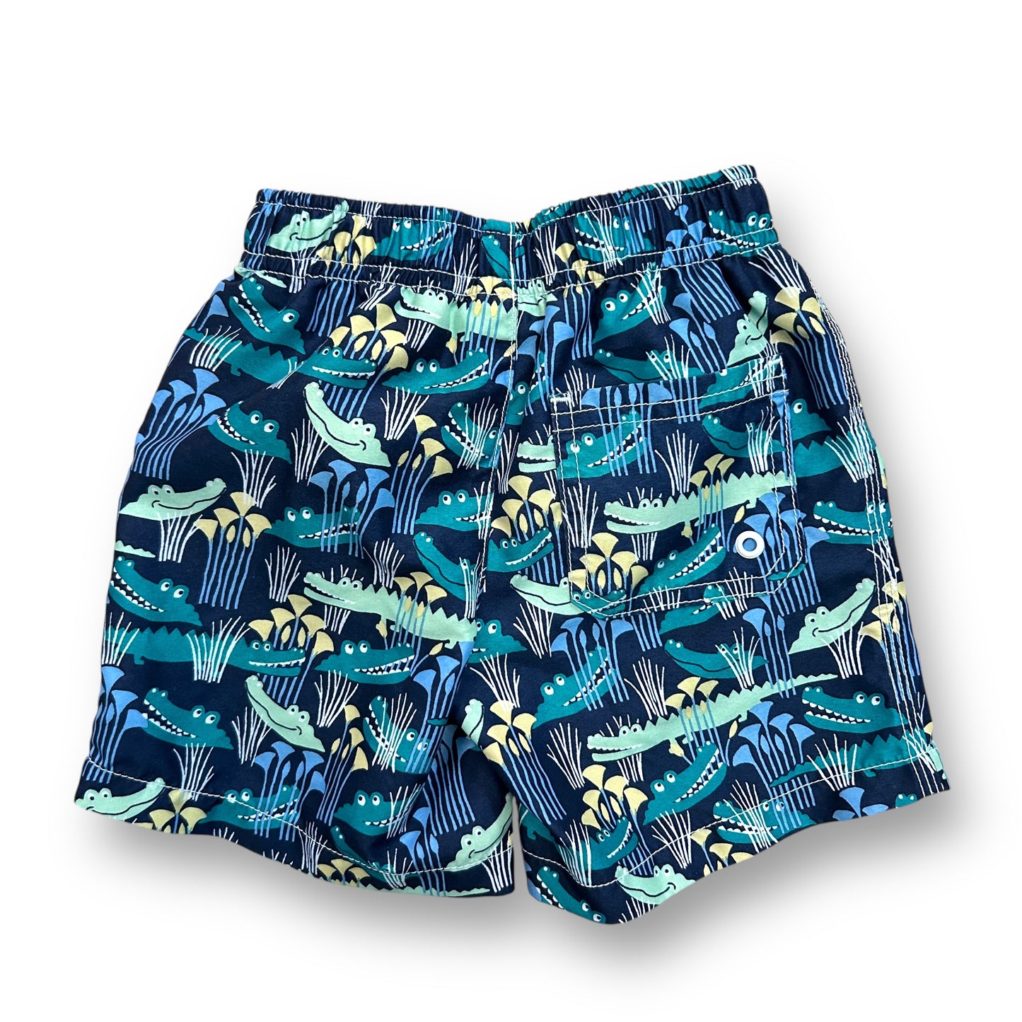 Gymboree Boys Size 18-24 Months Navy Alligator Print Swim Trunks