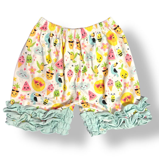 Toddler Girl Size 3 Boutique Style Tropical Fruit Print Ruffled Shorts