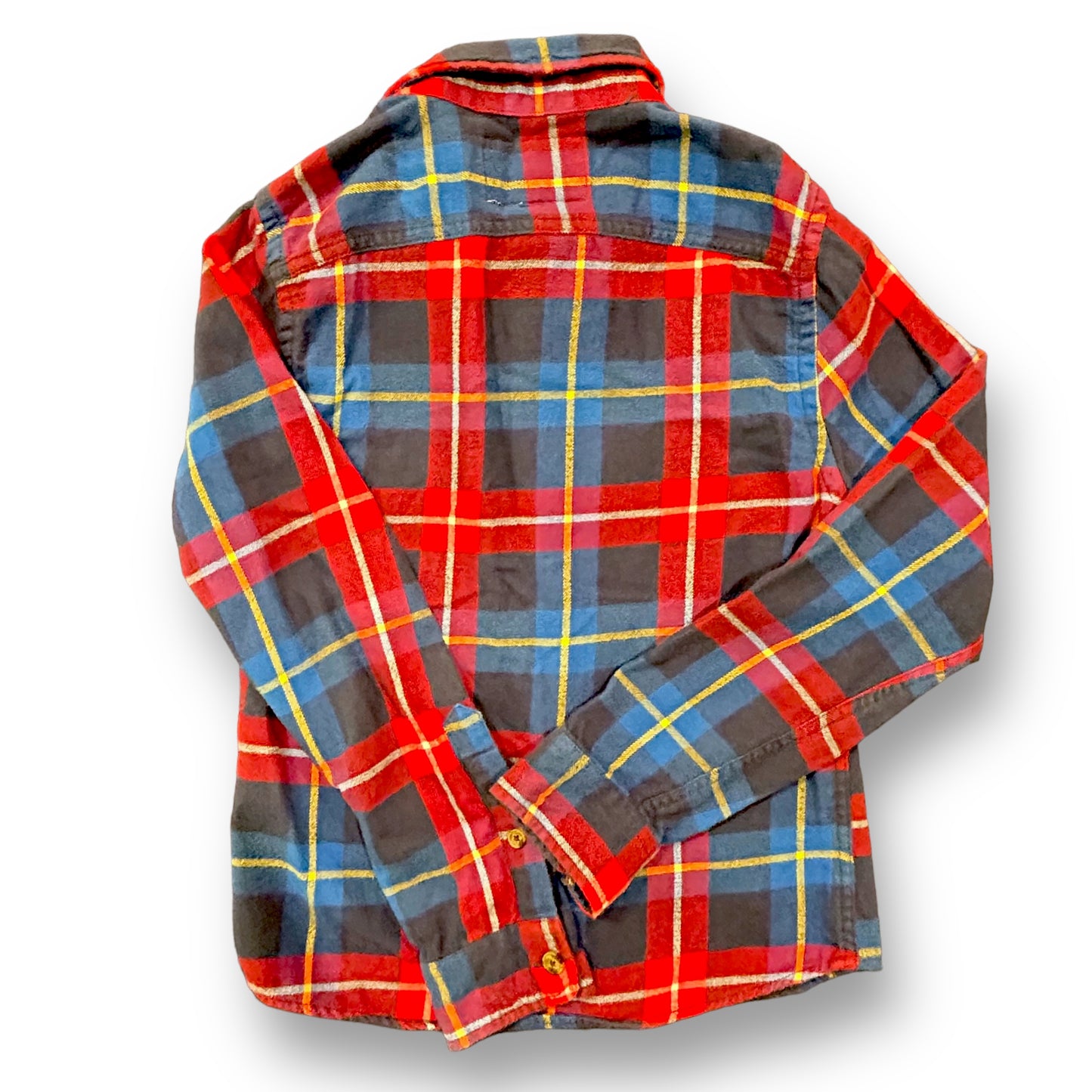 Boys Abercrombie Kids Size M 10/12 Red & Blue Flannel Shirt