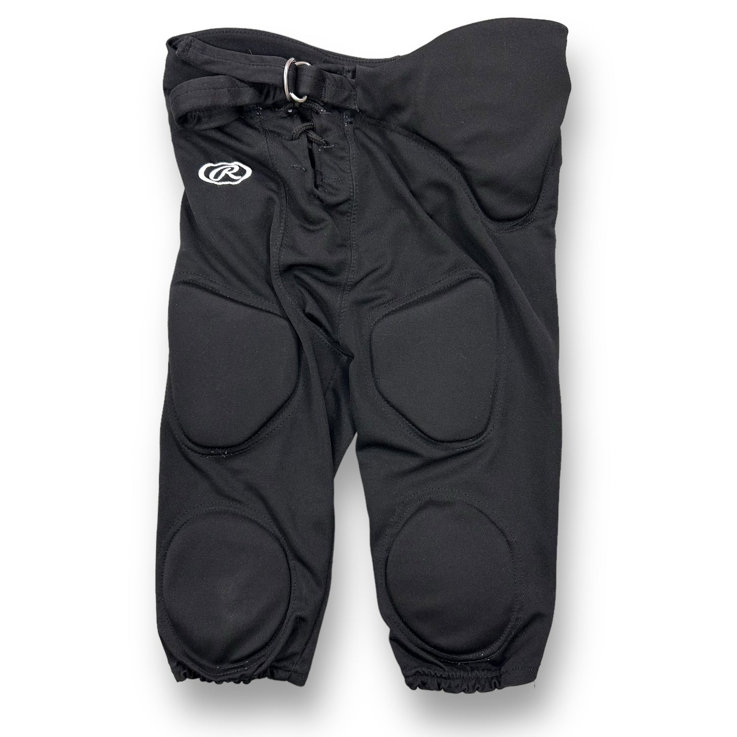 Rawlings Boys Size YXL Black Padded Football Pants with Belt & Laces