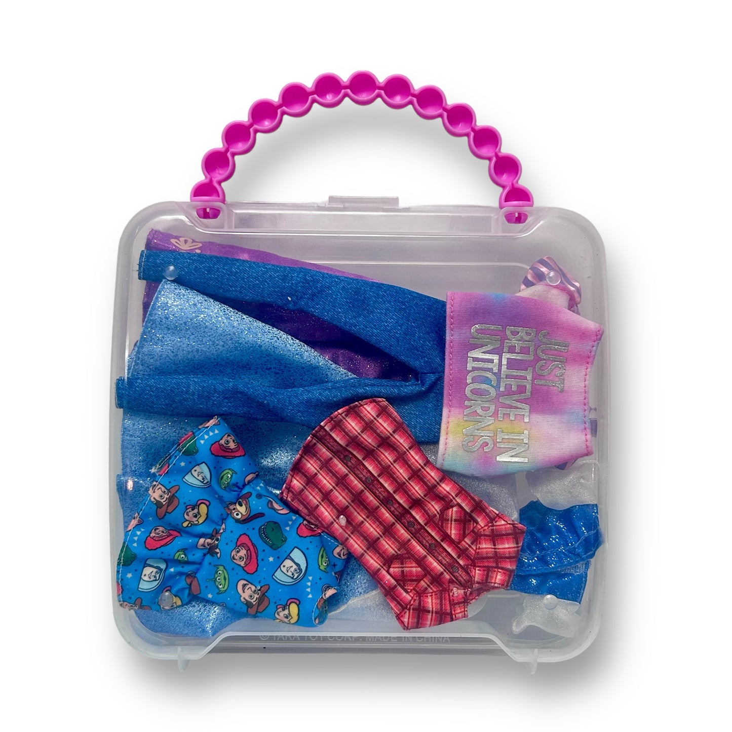 Barbie Doll Clothes 6-Pc Disney Princess & More Collection with Carry Case