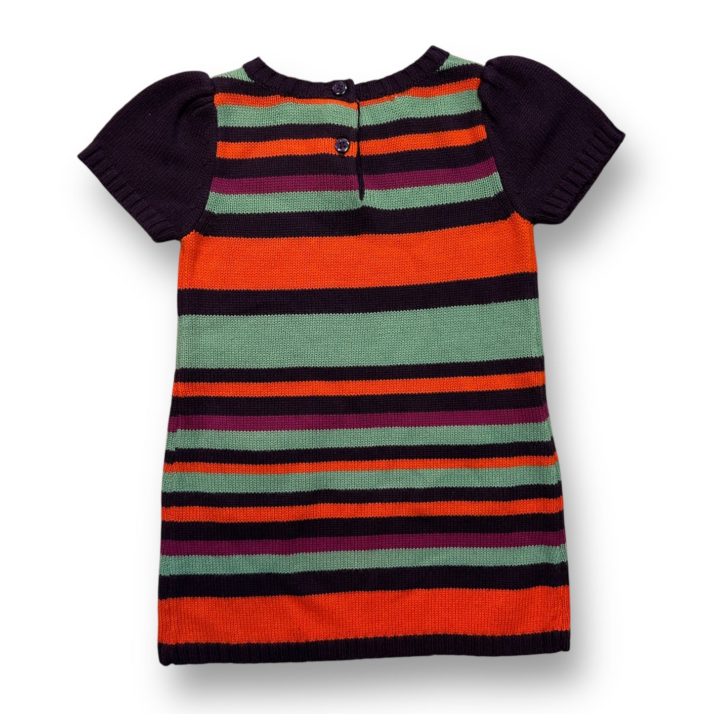 Toddler Girl Sweater Dress Size 2T Multi-Color Stripes with Button Pockets