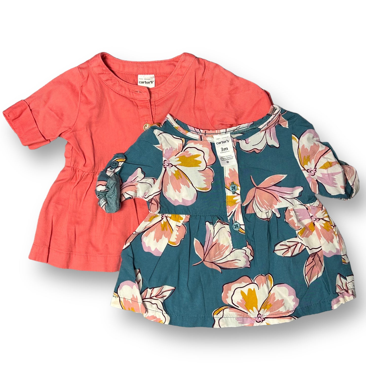 Baby Girl Set Carter's 3 Months 2-Pc Short Sleeve Cotton Blouse with Buttons