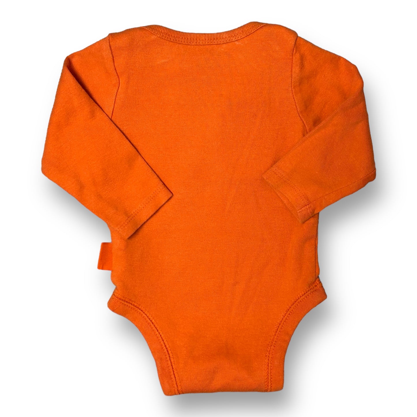 Orange Halloween Bodysuit Baby Size 0-3 Months Embroidered Ghost Romper