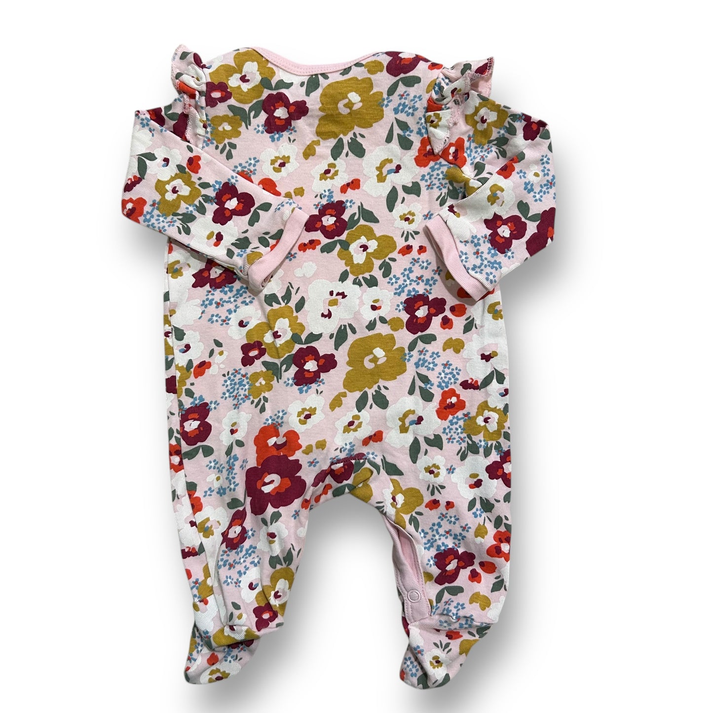 Baby Girls Size 3 Months Snap Bottom Romper Pink Floral One-Piece