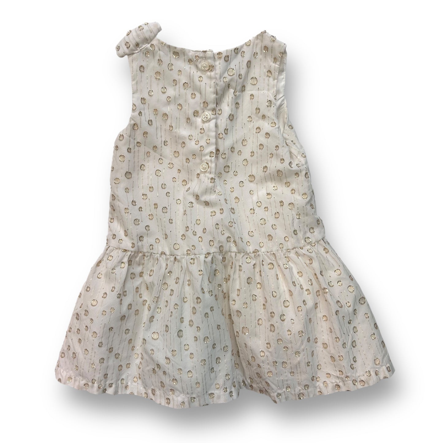 Gymboree Girls Size 12-18 Months Shimmery Gold Sleeveless Dress with Bow