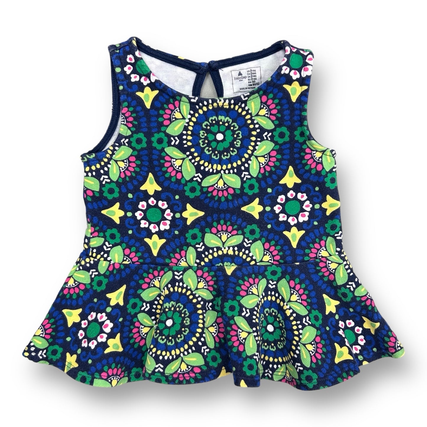 Gap Kids Size 2T Girls Multicolor Paisley Print Sleeveless Knit Blouse