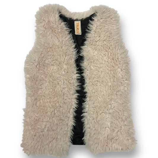 TruLuv Girls Size 10 Youth Medium Buttercream Ivory Open Front Faux Fur Vest