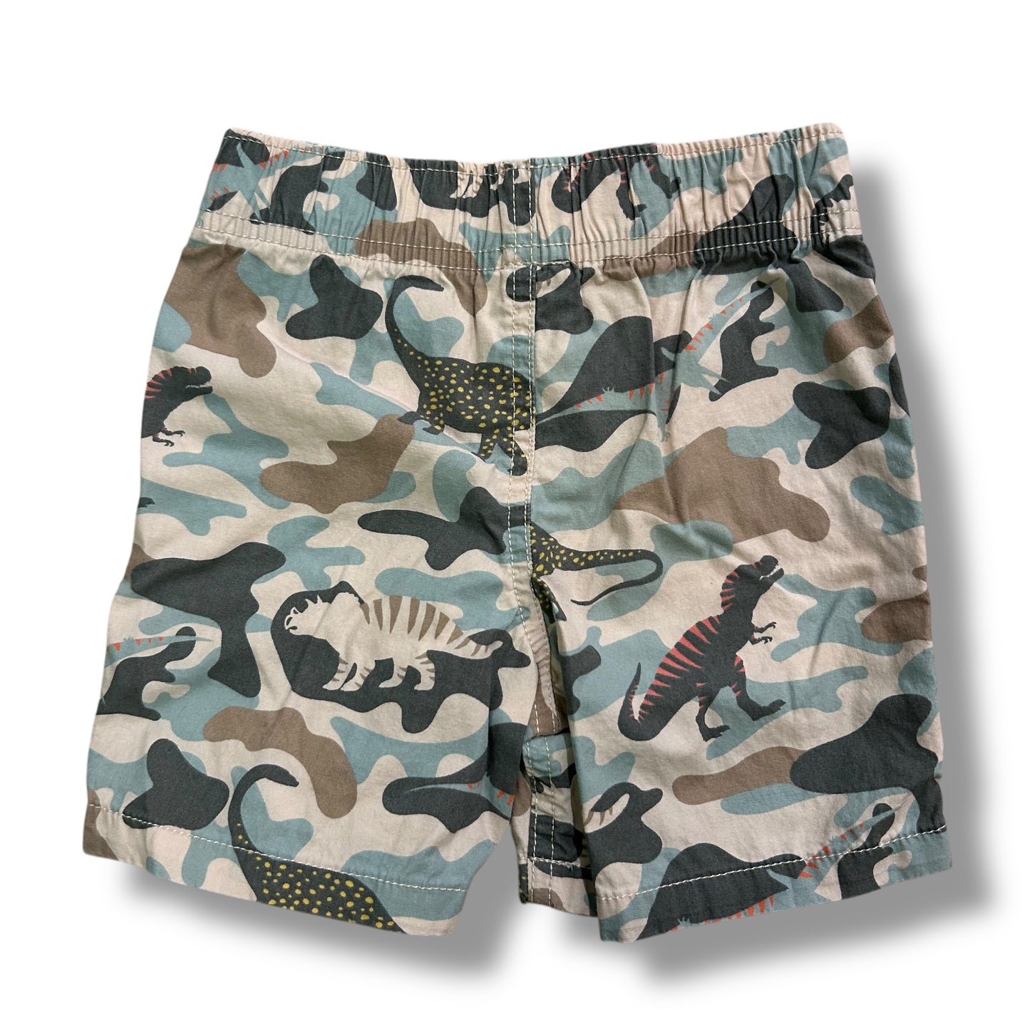 Boys Size 2T Toddler Khaki Camo Dinosaur Print Pull-On Shorts