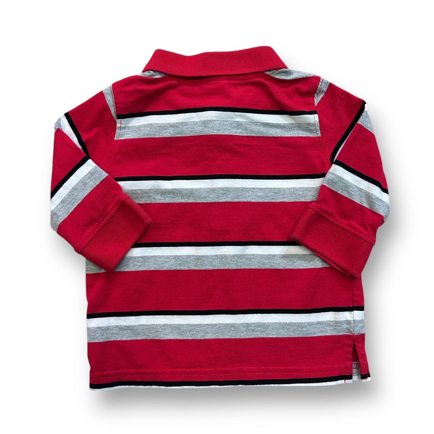 NEW! Boys Polo Shirt Gymboree Size 6-12 Months Red Striped Long Sleeve Top