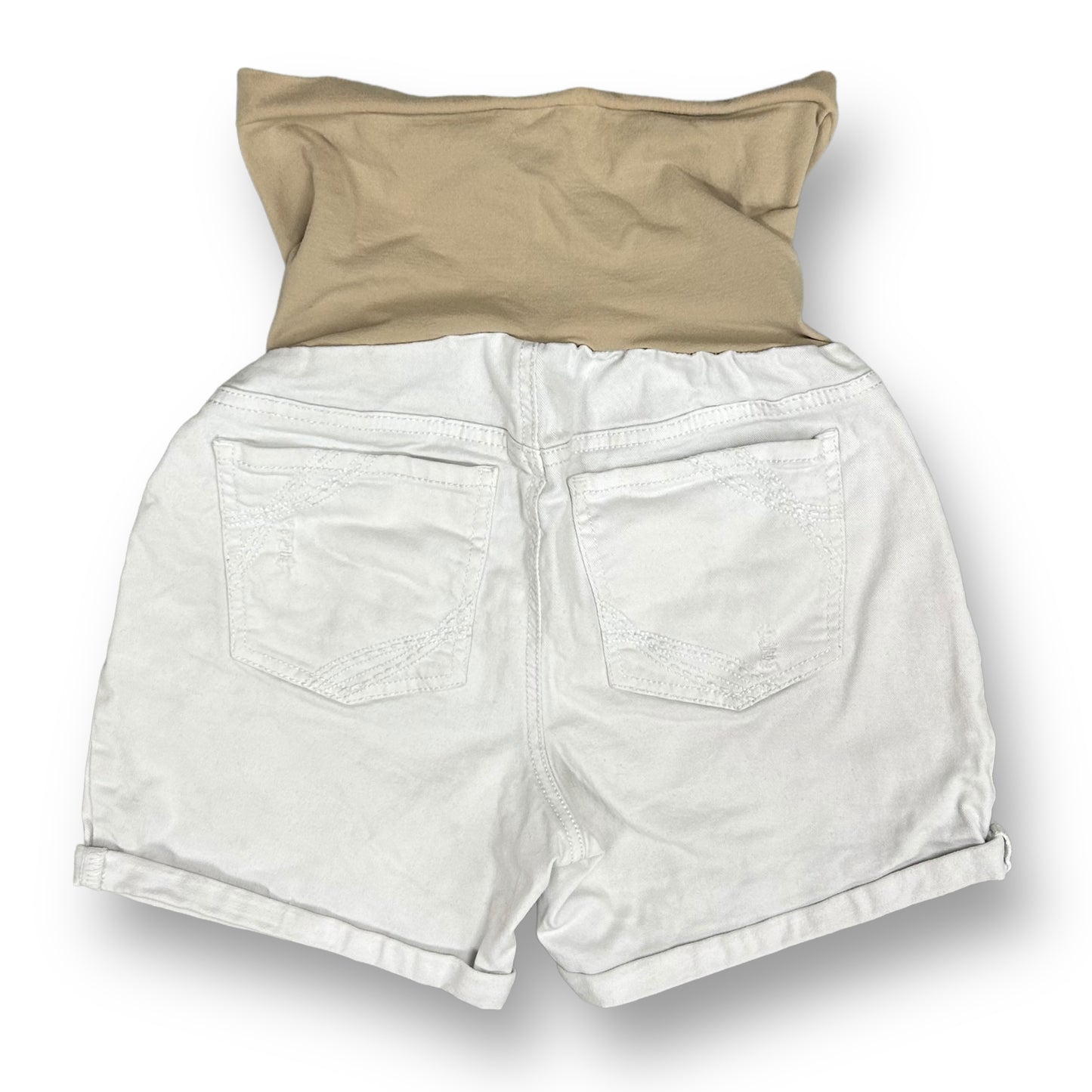 Motherhood Maternity Small Jean Shorts Full Panel Stretch White Denim
