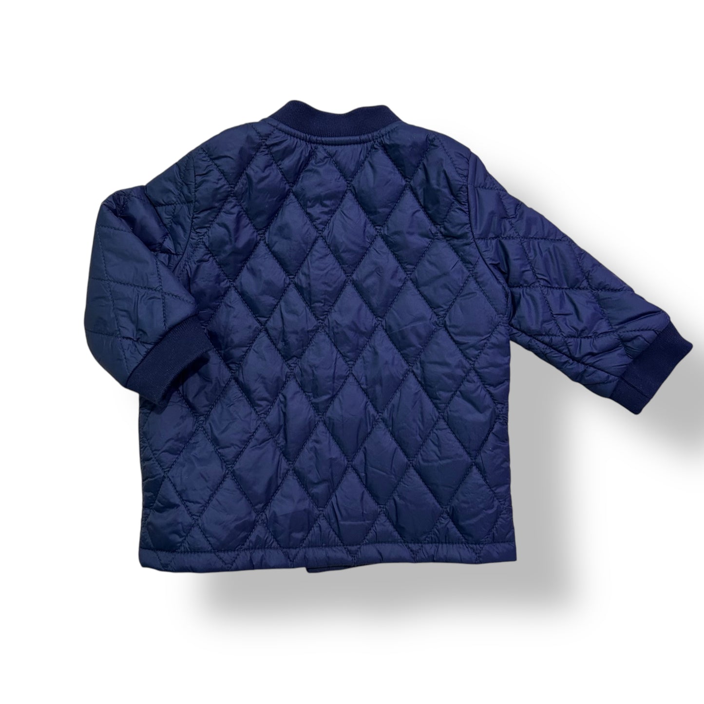 Baby Gap Boys Size 6-12 Months Quilted Navy Blue Snap Close Lightweight Jacket