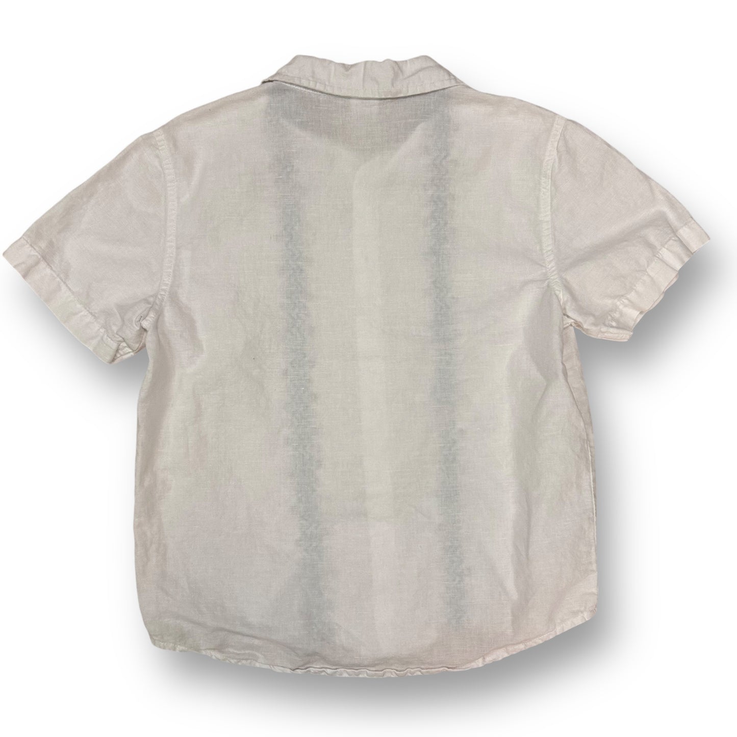 Gymboree Boys Size 7/8 White Short Sleeve Button Up Shirt with Embroidery