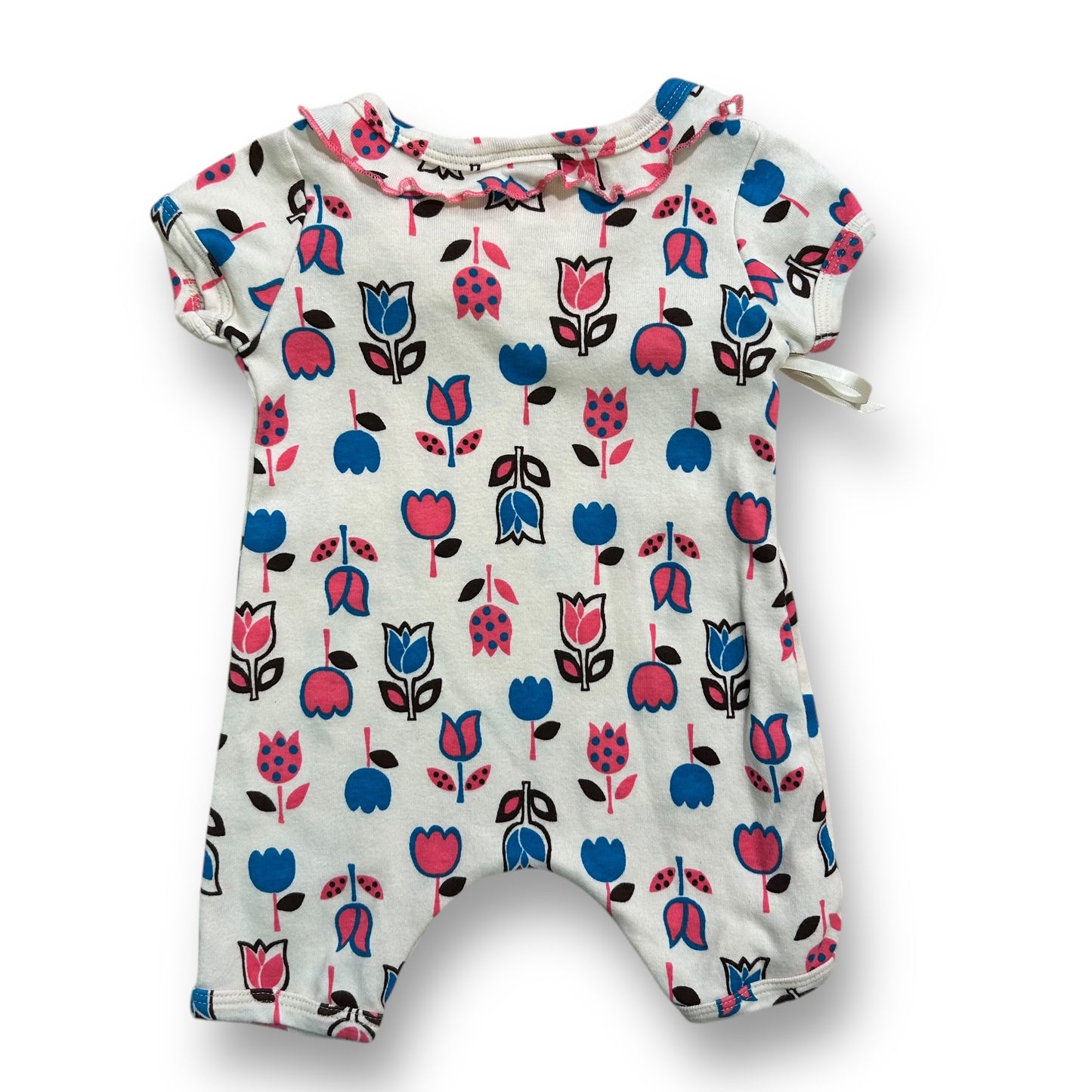 Barn Los Angeles Baby Girl One-Piece Size 12 Months Tulip Print Organic Romper