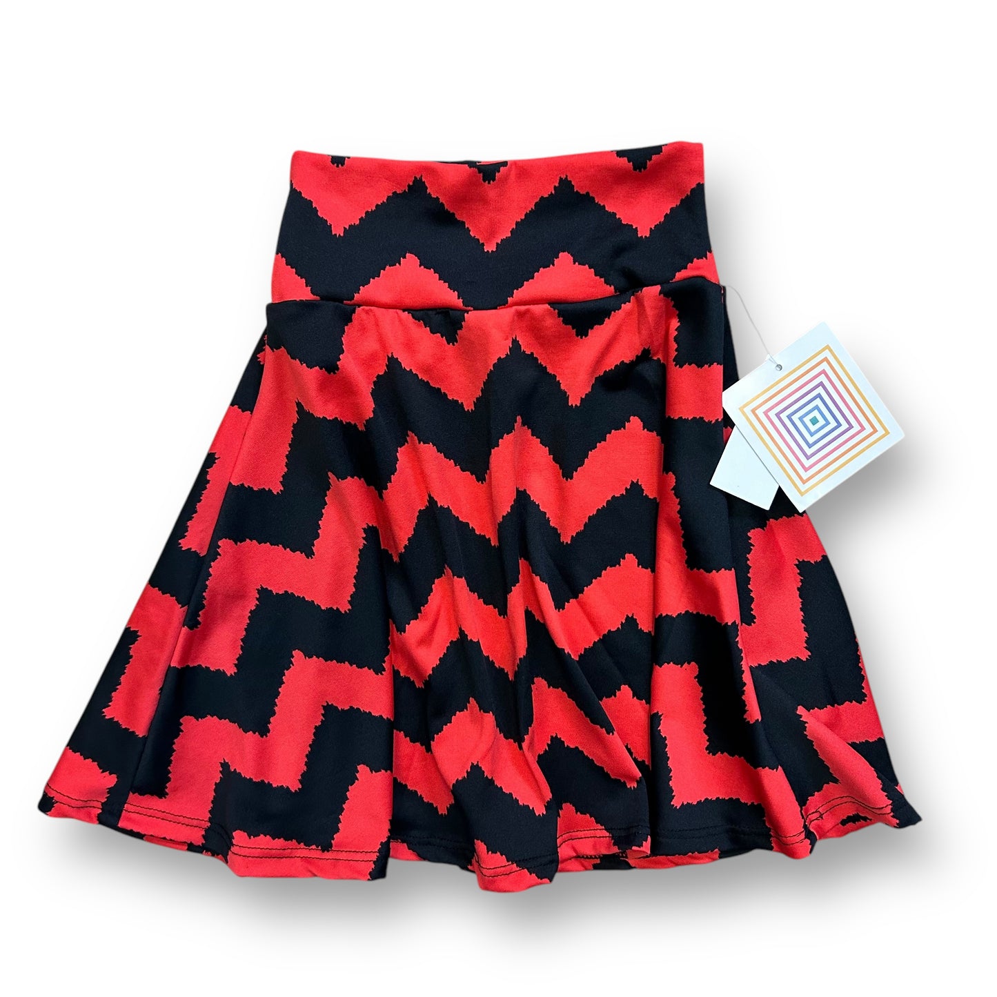 NEW! LuLaRoe Girls Size 2 Toddler Red & Black Chevron Pull On Maxi Skirt