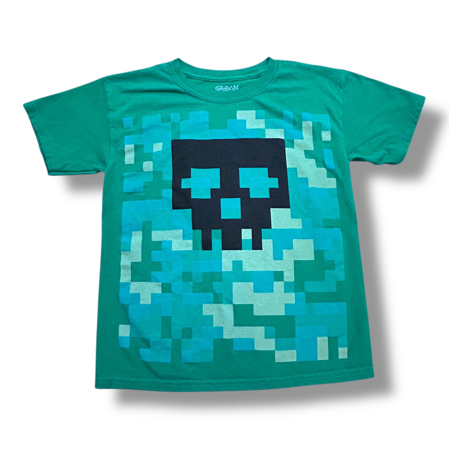 Minecraft Boys Size 10/12 Youth Green Graphic Print T-Shirt