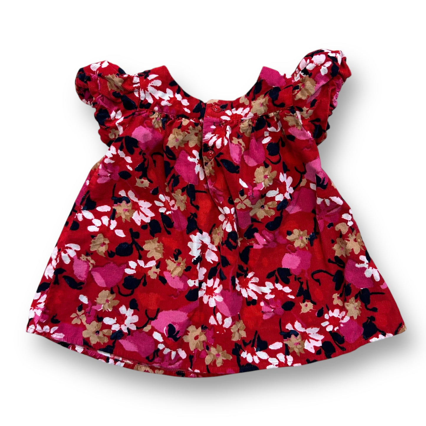 Girls Children's Place Size 0-3 Months Red Floral Corduroy Dress & Bloomers