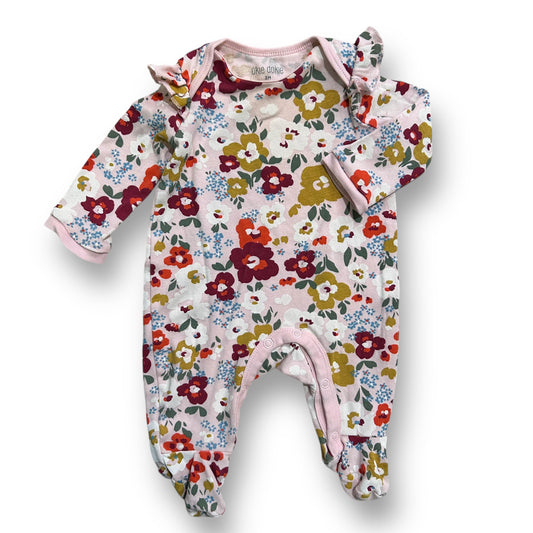 Baby Girls Size 3 Months Snap Bottom Romper Pink Floral One-Piece