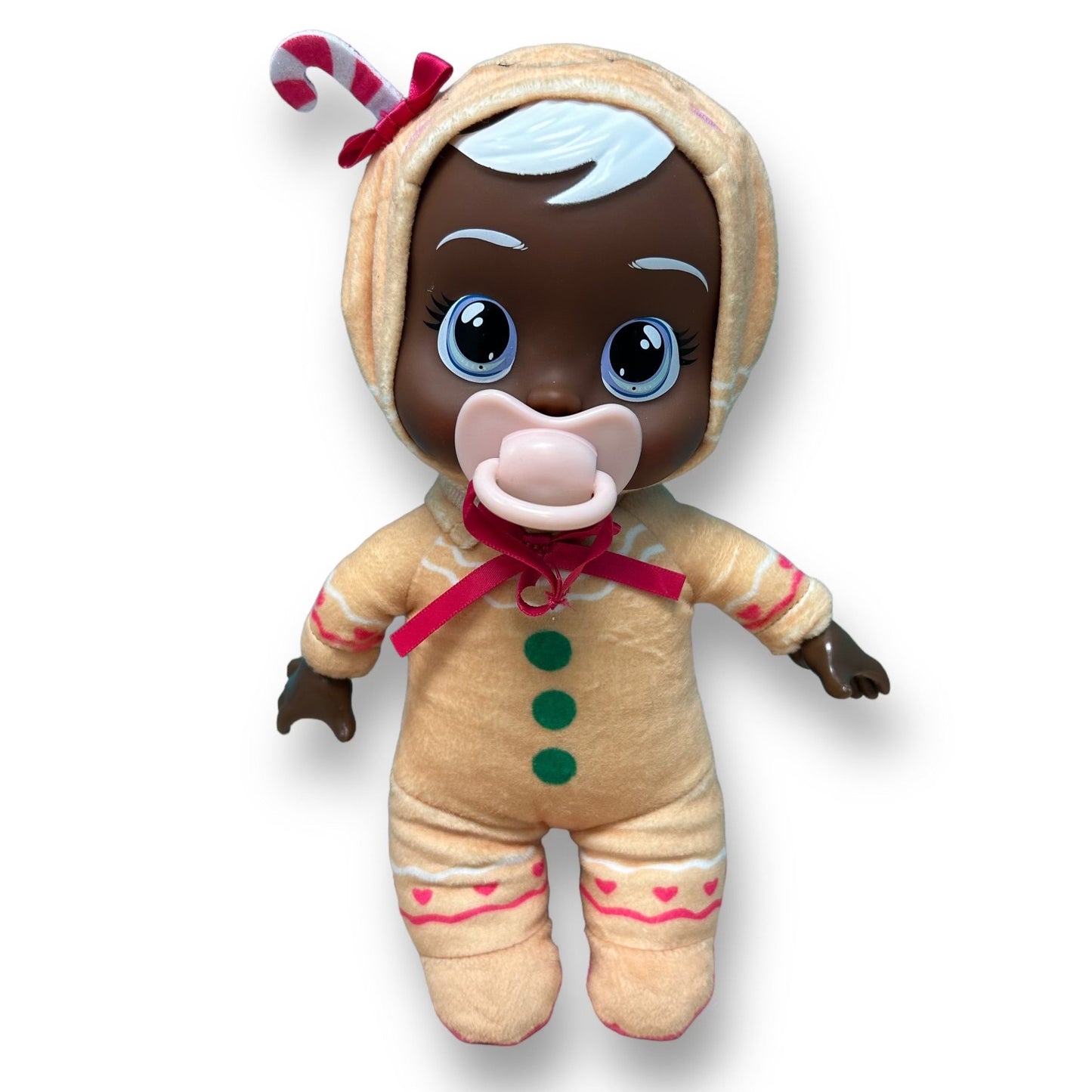 Cry Babies Tiny Cuddles Christmas Ginger 9 inch Gingerbread Doll with Pacifier