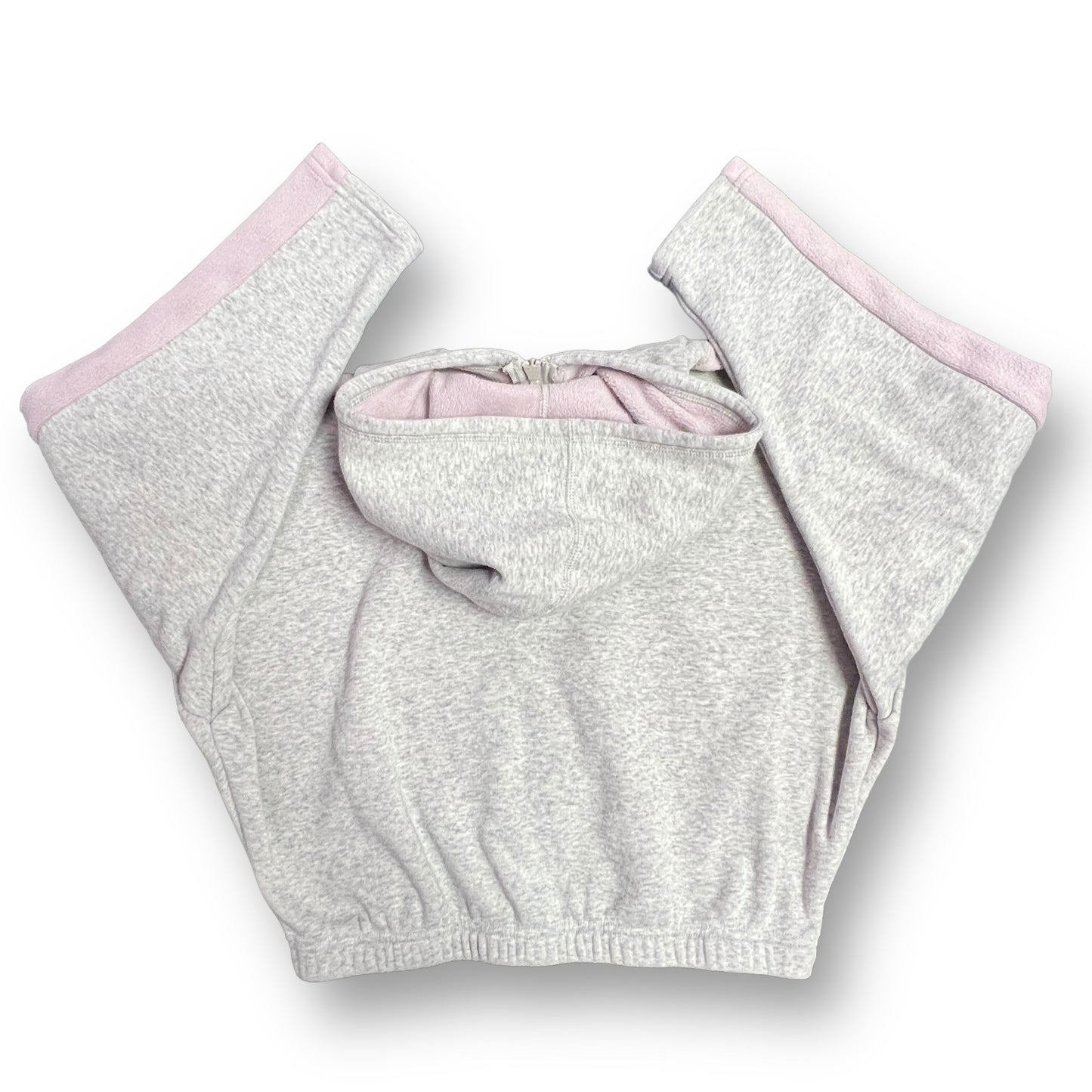 Zella Girl Youth Size 10/12 Gray Full Zip Sweatshirt Athletic Cropped Hoodie