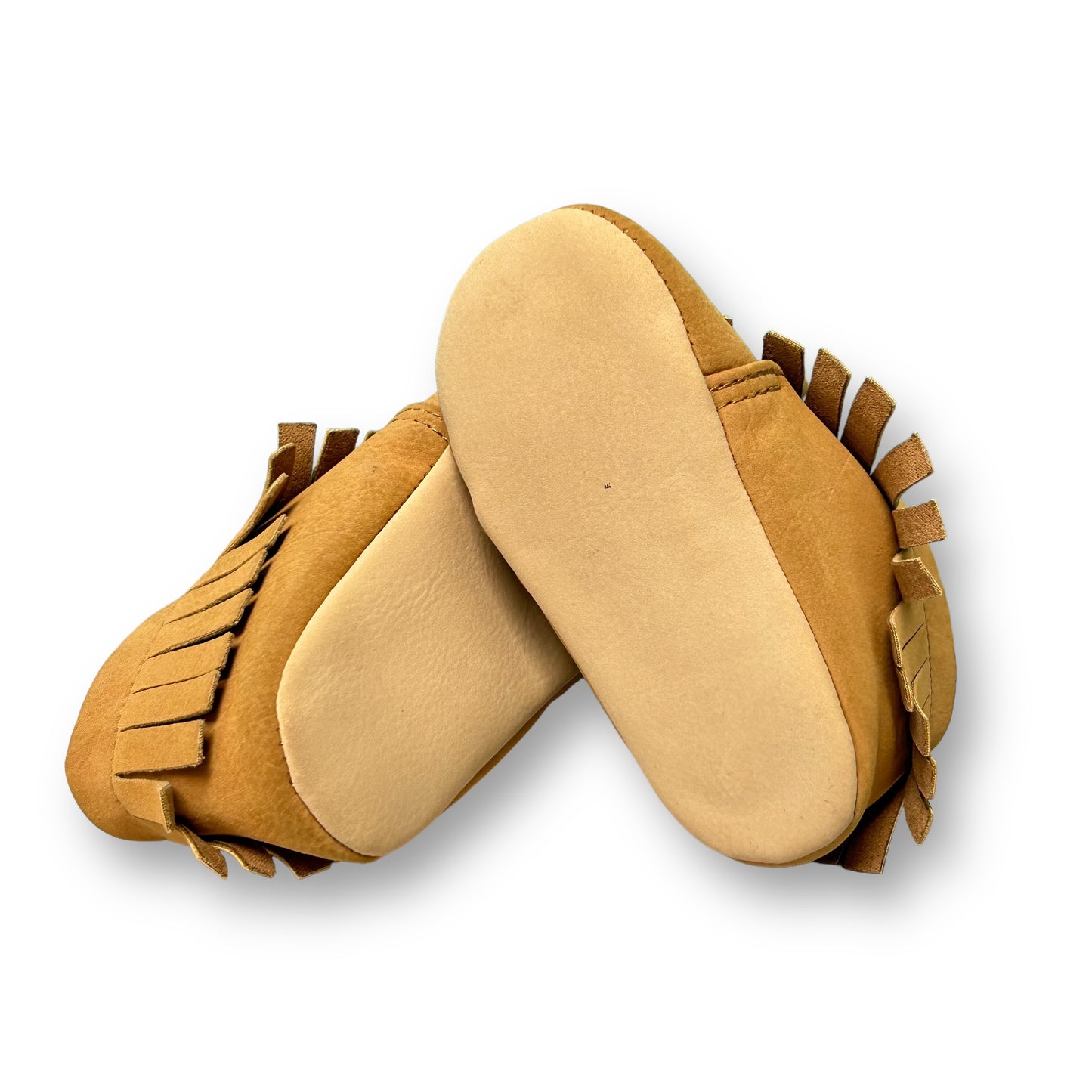 Old Navy Baby Girl Soft Sole Booties Size 12-18 Months Beige Slip-On Moccasins