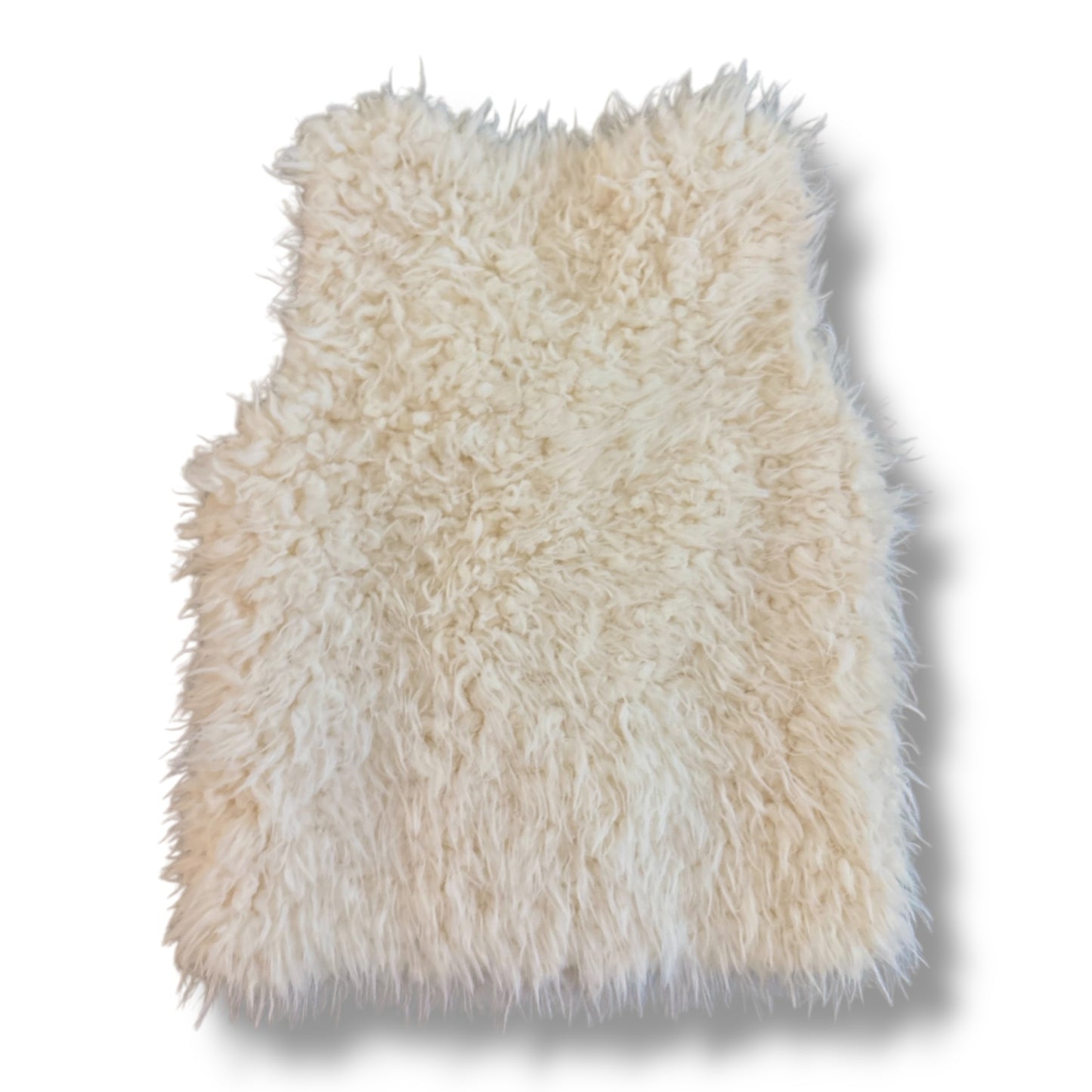 Copper Key Girls Size 6/6X Ivory Faux Fur Button Top Vest