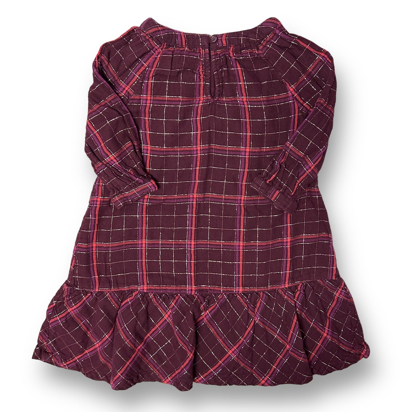 Old Navy Girls Size 5T Plaid Long Sleeve Dress with Ruffles