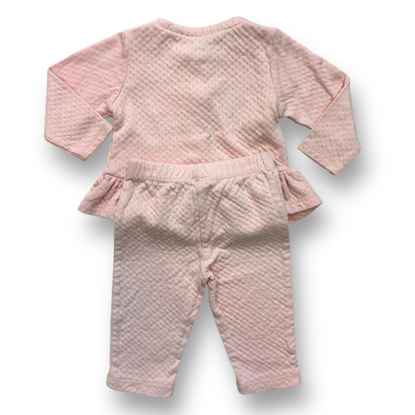 Calvin Klein Baby Girl Size 6-9 Months Outfit Pink Long Sleeve Pants Set