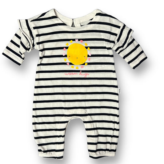 Baby Gap 0-3 Months Girls Striped Romper Long Sleeve Snap Bottom One-Piece