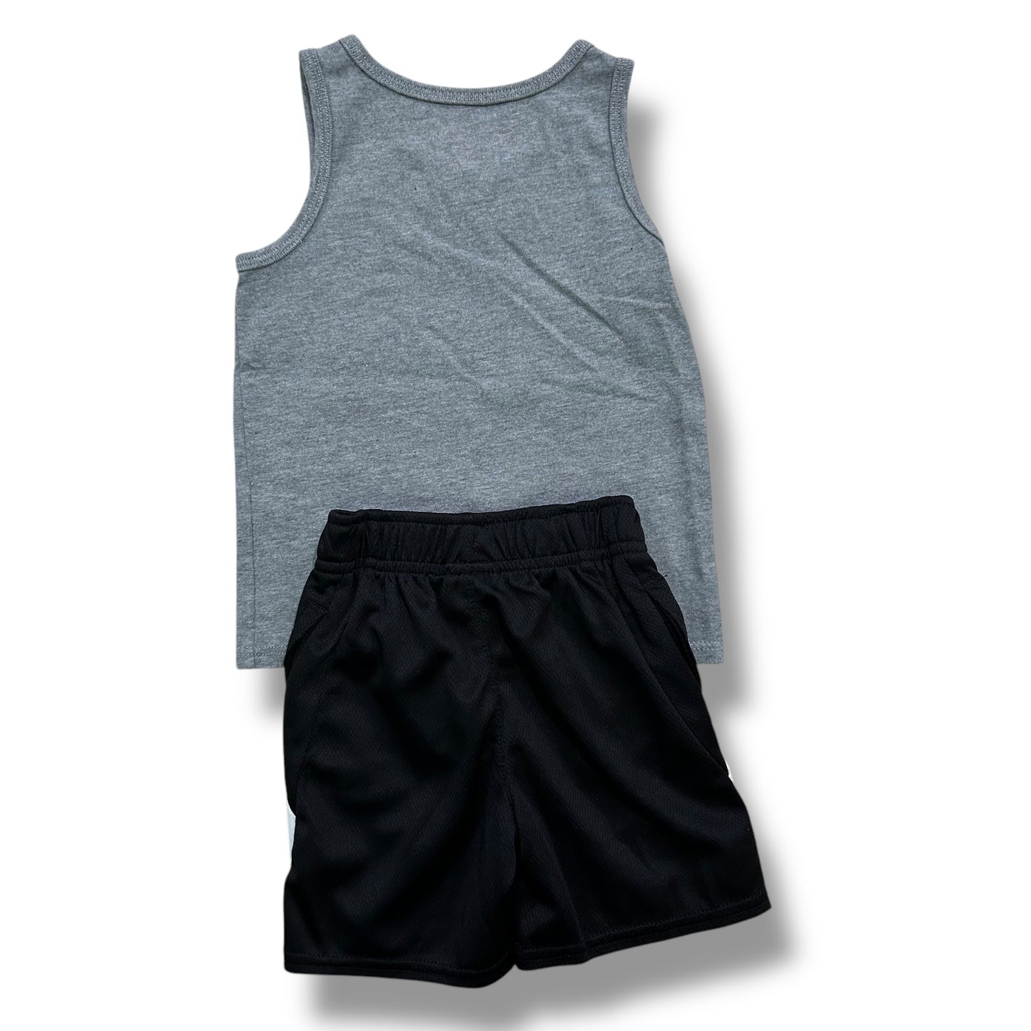 Boys Toddler Size 2T Outfit Black & Gray Tank and Athletic Shorts Set
