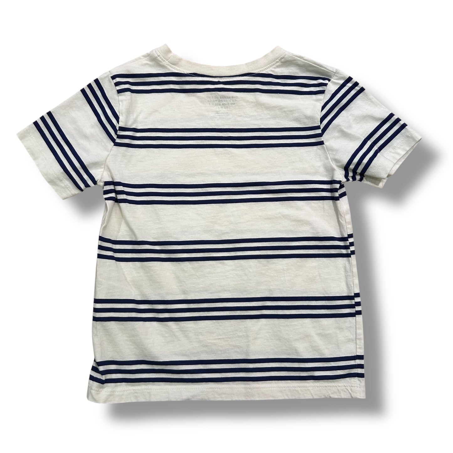 H&M Boys Size 3/4T Striped 100% Cotton Comfy Short Sleeve Tee