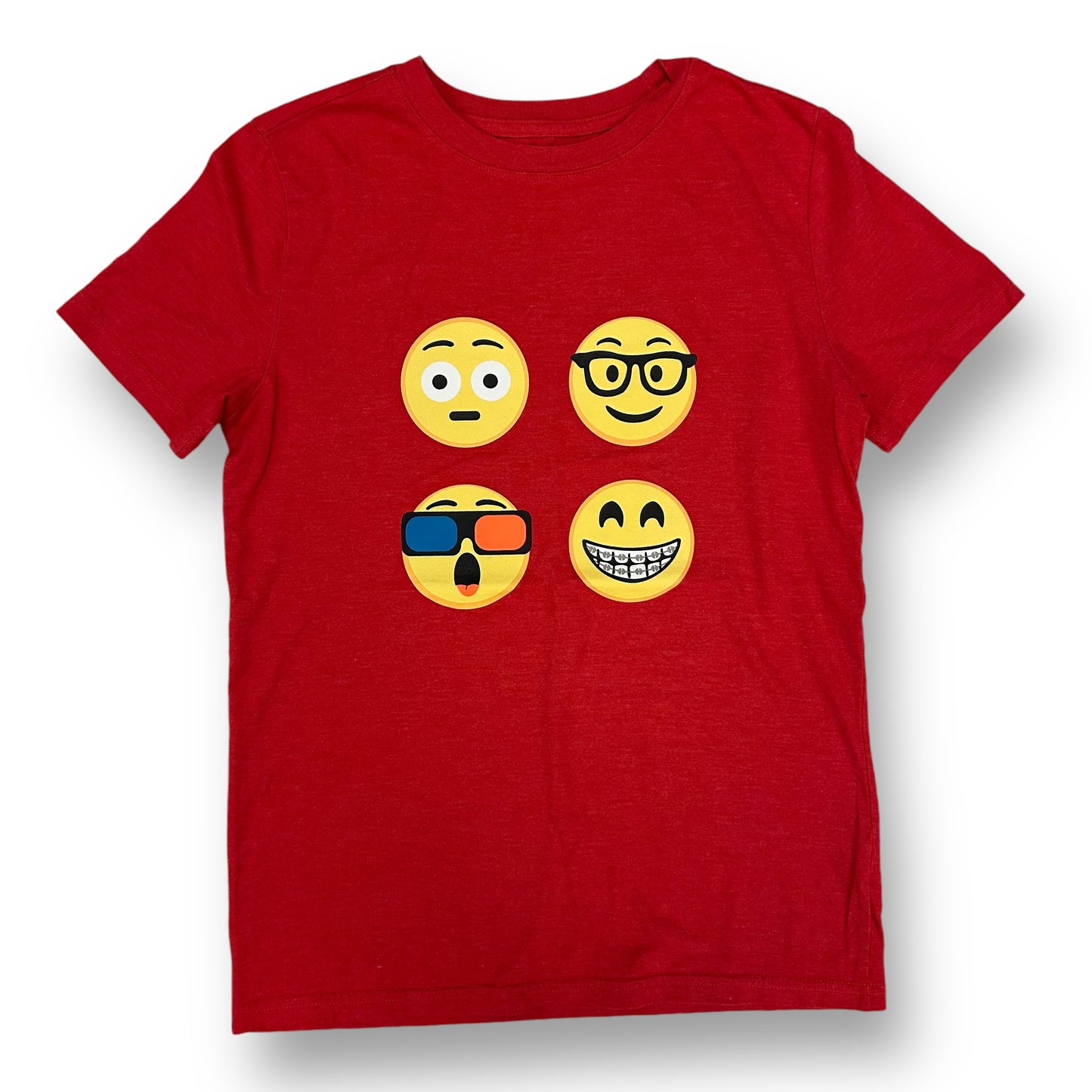 Youth Boy Size 12/14 Shirt Red Emoji Short Sleeve Tee
