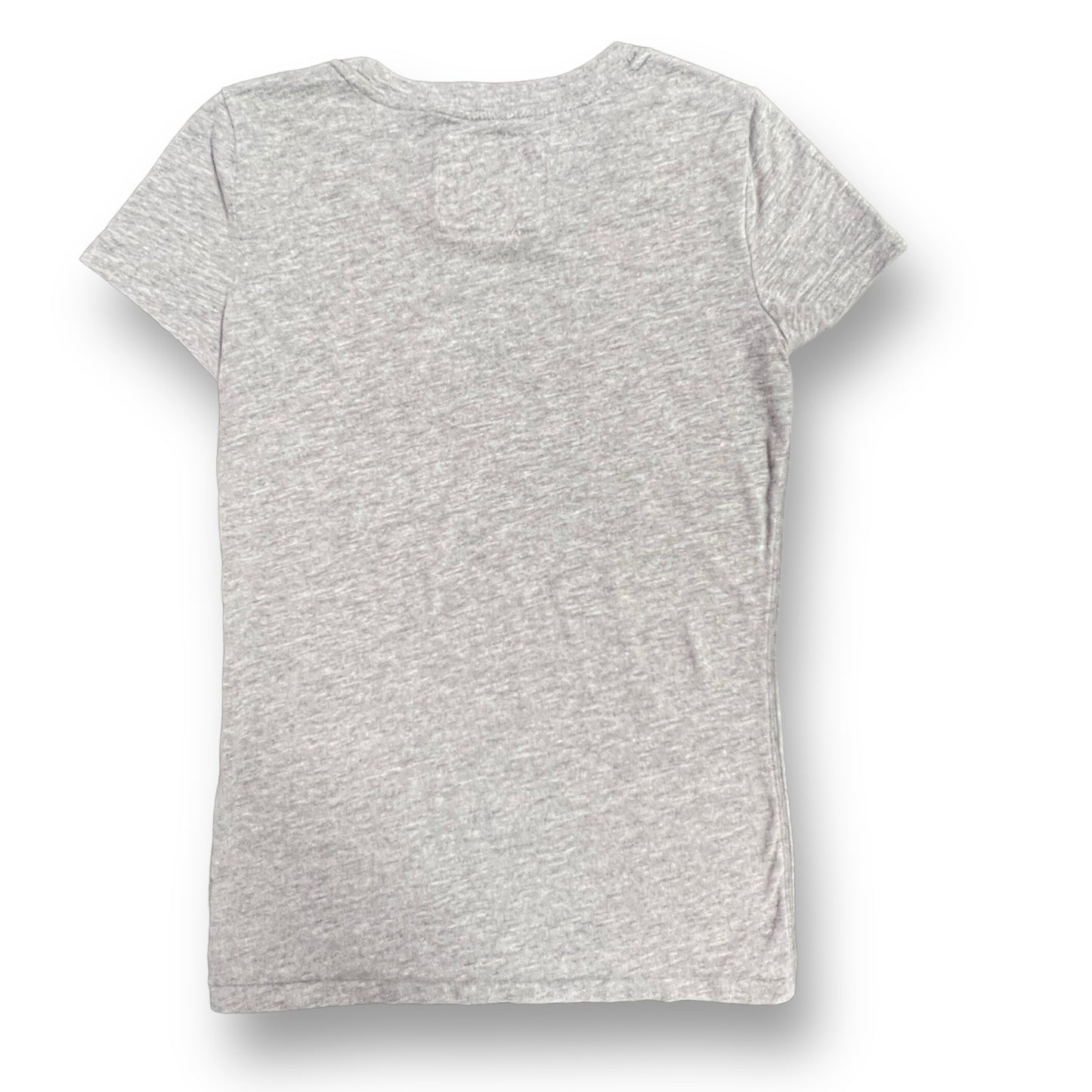 Abercrombie Youth Girl Size 16/18 Gray Embroidered Logo Tee