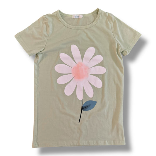 Arshiner Size 12 Youth Girls Sage Green Short Sleeve Daisy Shirt