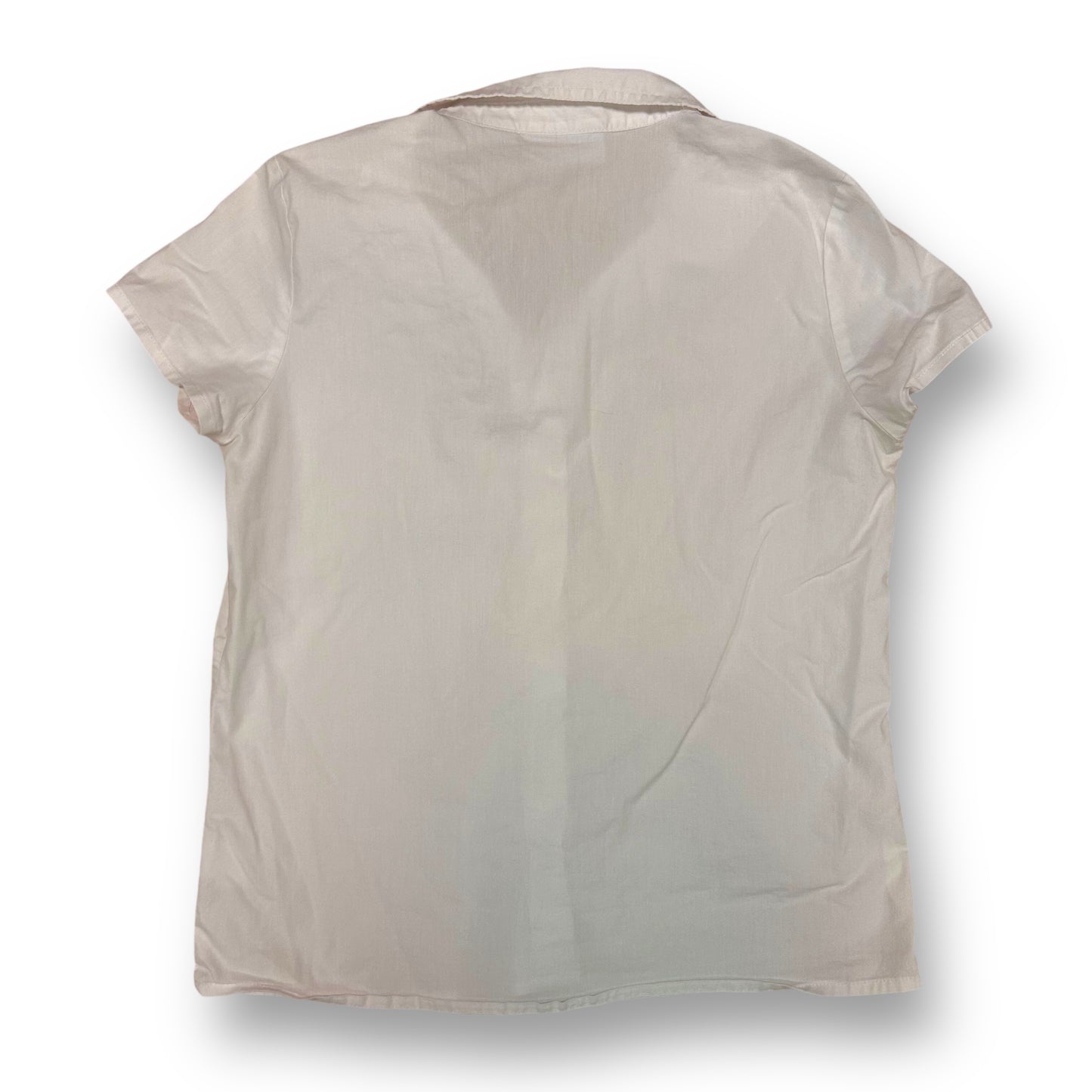 Children's Place Youth Girl Size 10/12 White Short Sleeve Button Down Shirt