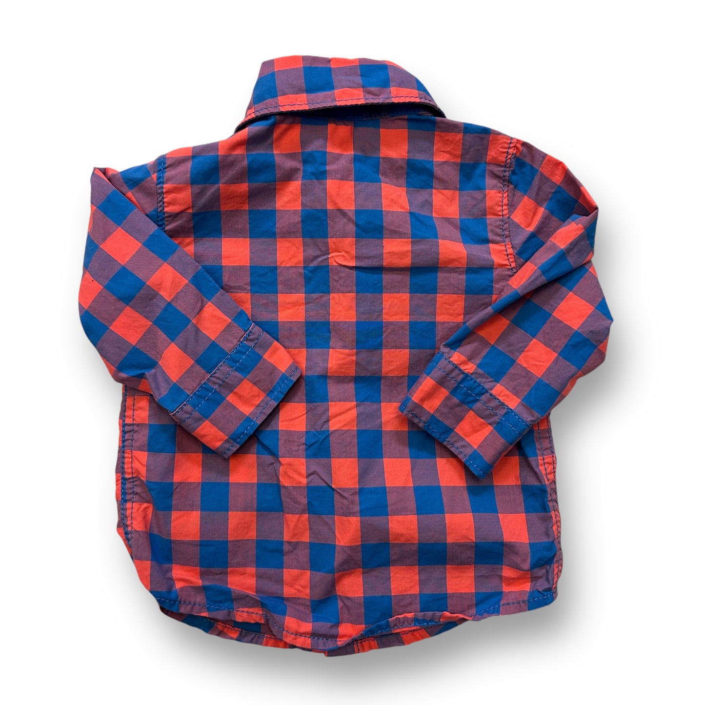 Carter's Size 6 Months Boys Long Sleeve Checkered Button Up Shirt