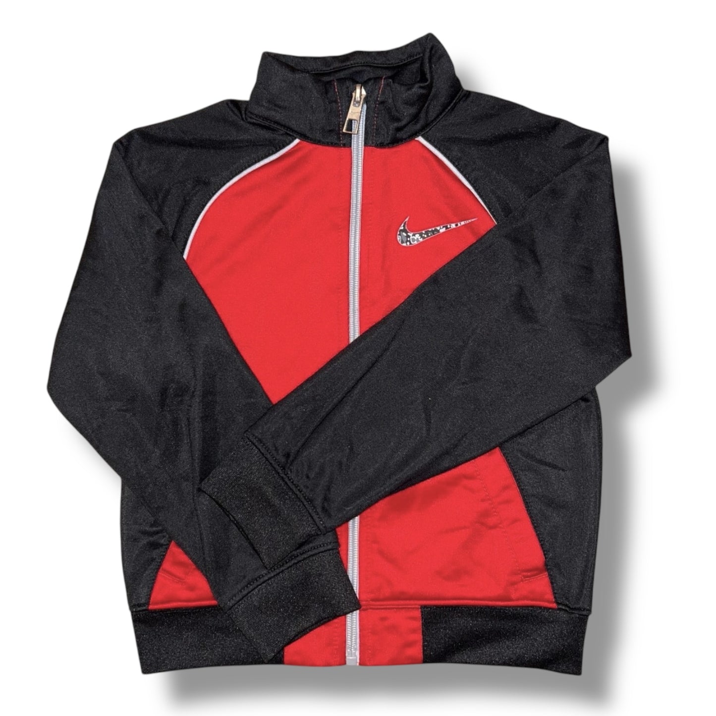 Nike Boys Size 4 Sweatshirt Red and Black Athletic Zip-Up Track Jacket