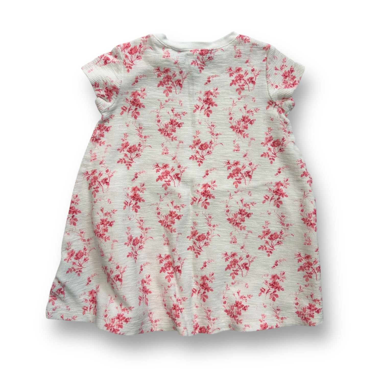 Polo Ralph Lauren Girls 2/2T Pink and White Ribbed Cotton Floral Print Dress