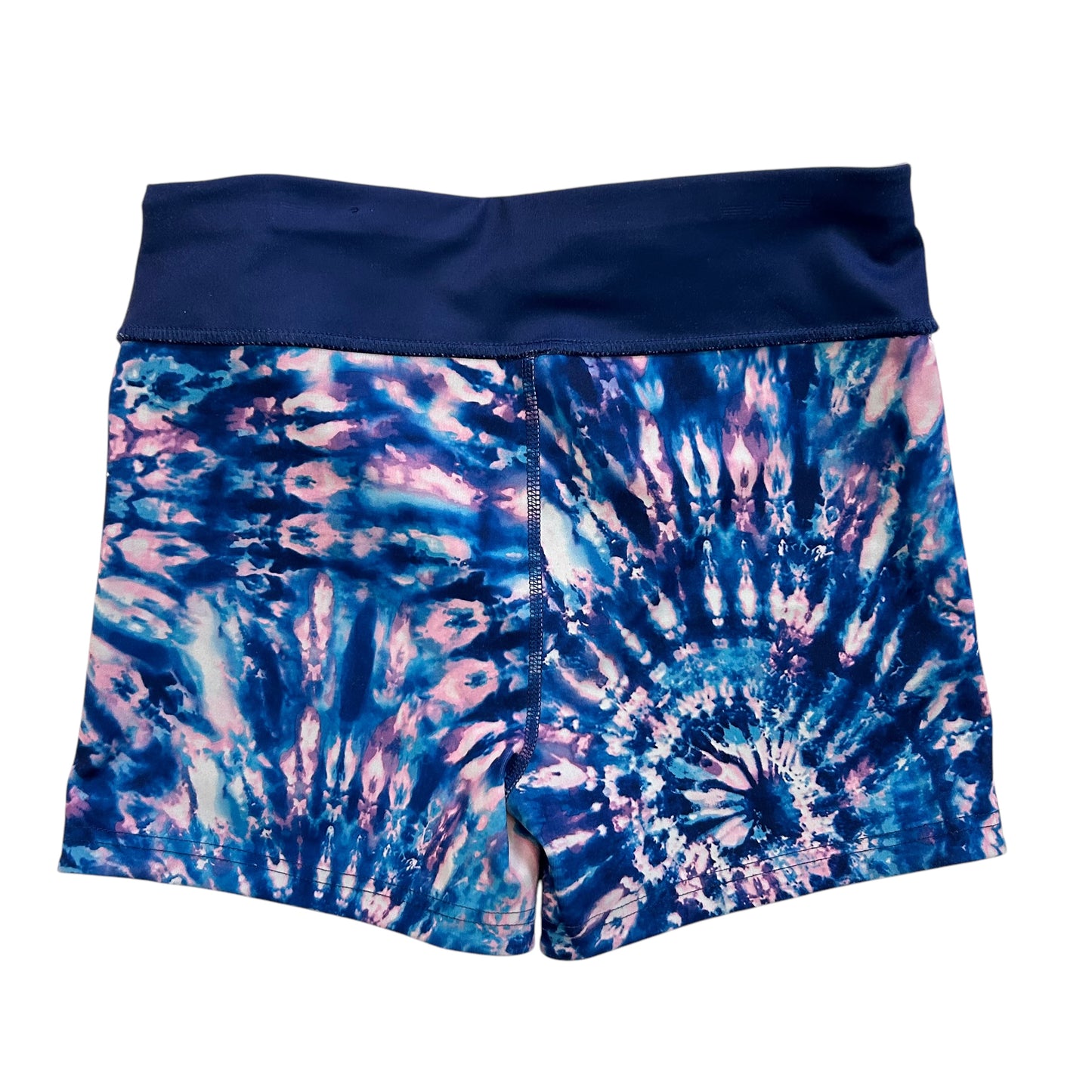 Girls Size 10/12 Youth Shorts Blue & Purple Tie Dye Spandex