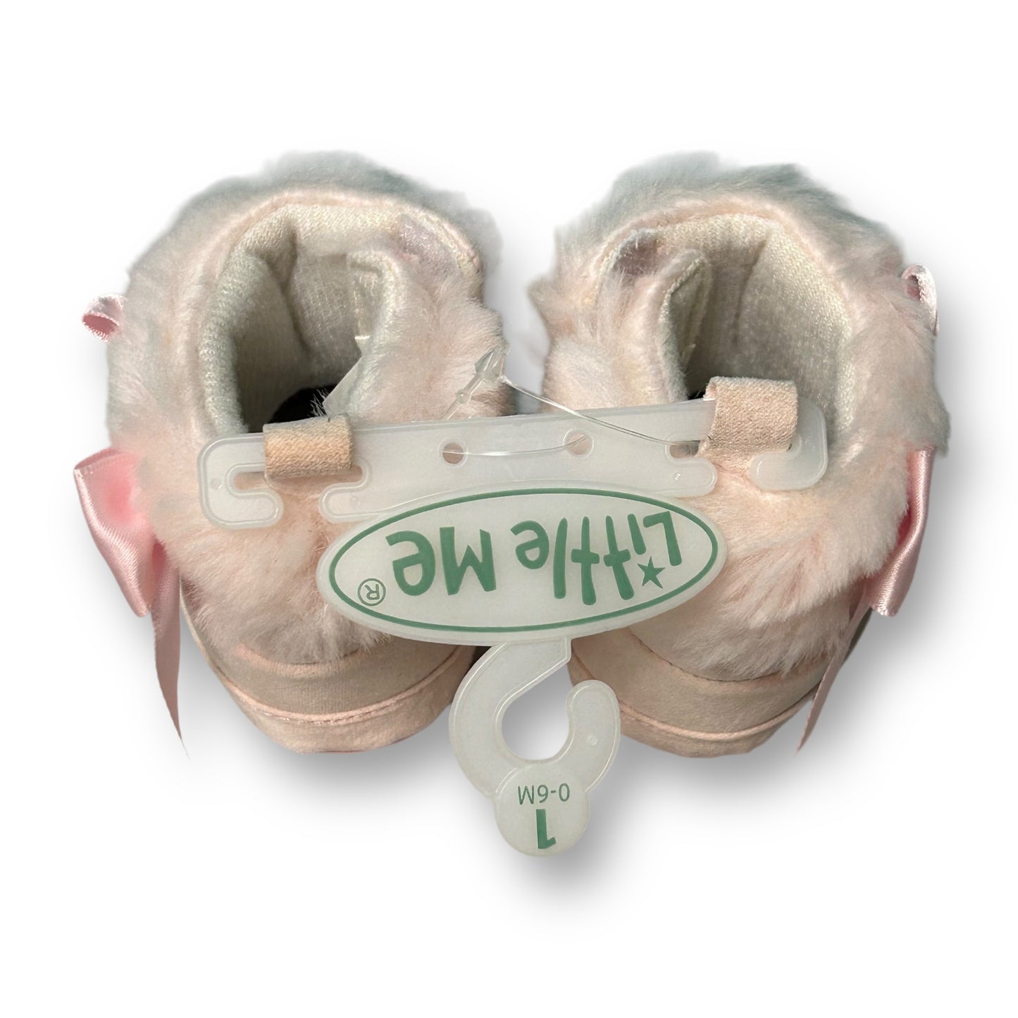 NEW! Little Me Baby Girl Booties 0-6 Months Size 1 Pink Faux Fur Slip On Boots