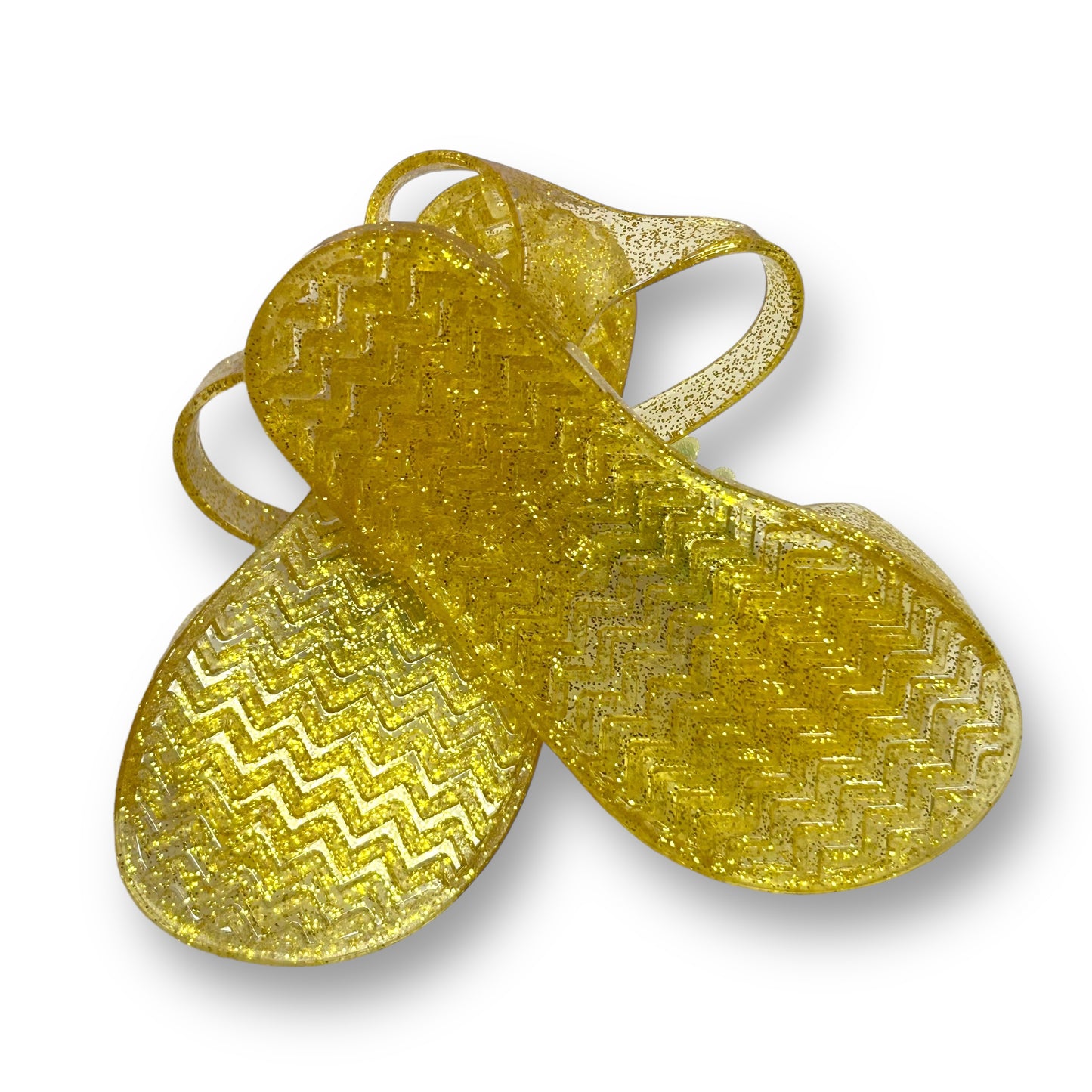 Toddler Girl Jellies Size 7 Clear Yellow Pineapple No-Buckle Sandals