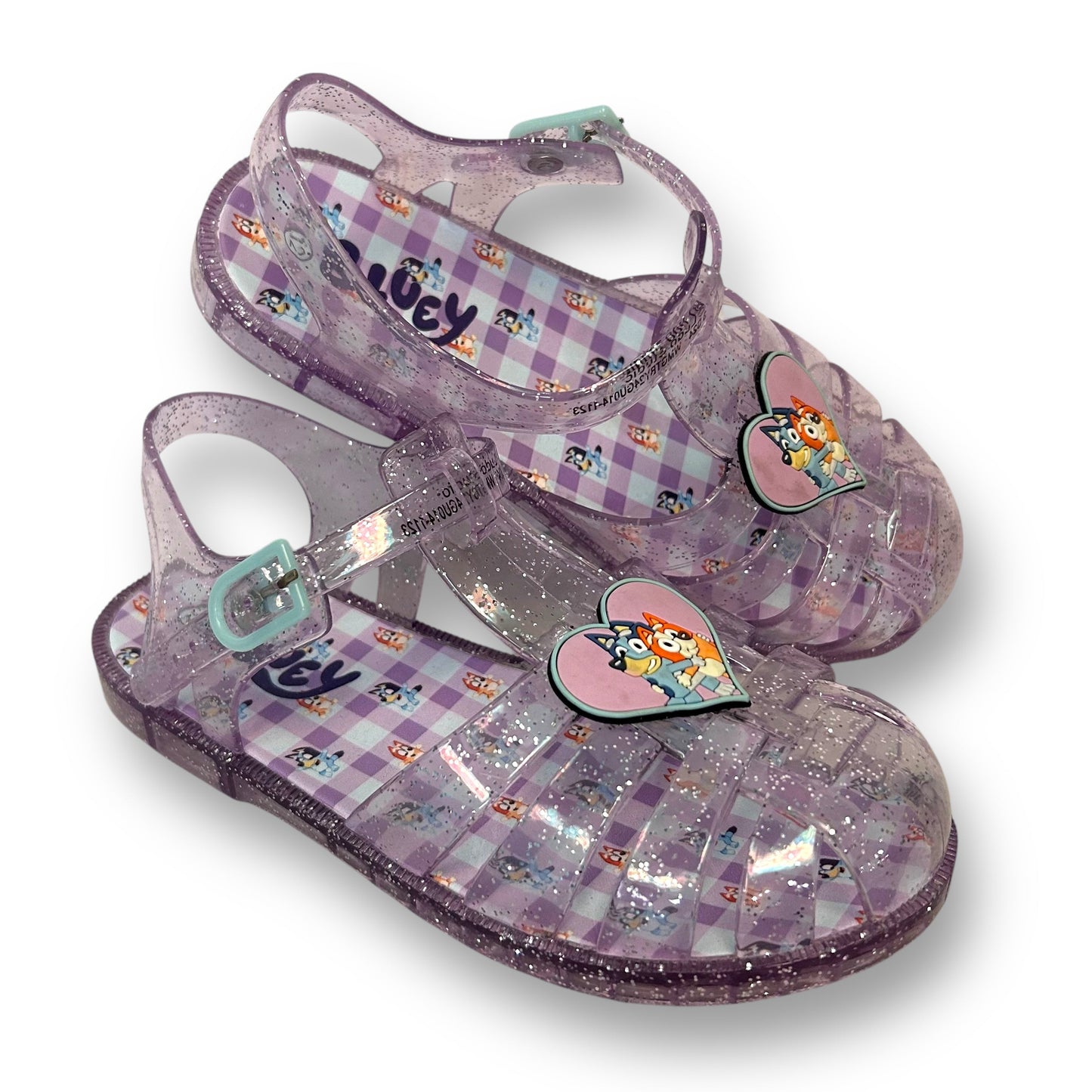 Girls Bluey Sandals Size 12 Kids Clear Purple Jellies
