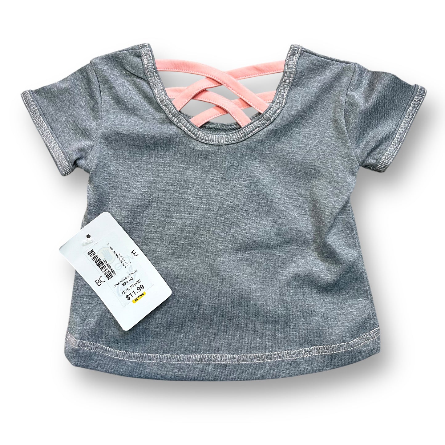 NEW! Girls Body Glove Size 3-6 Months Gray Short Sleeve Top