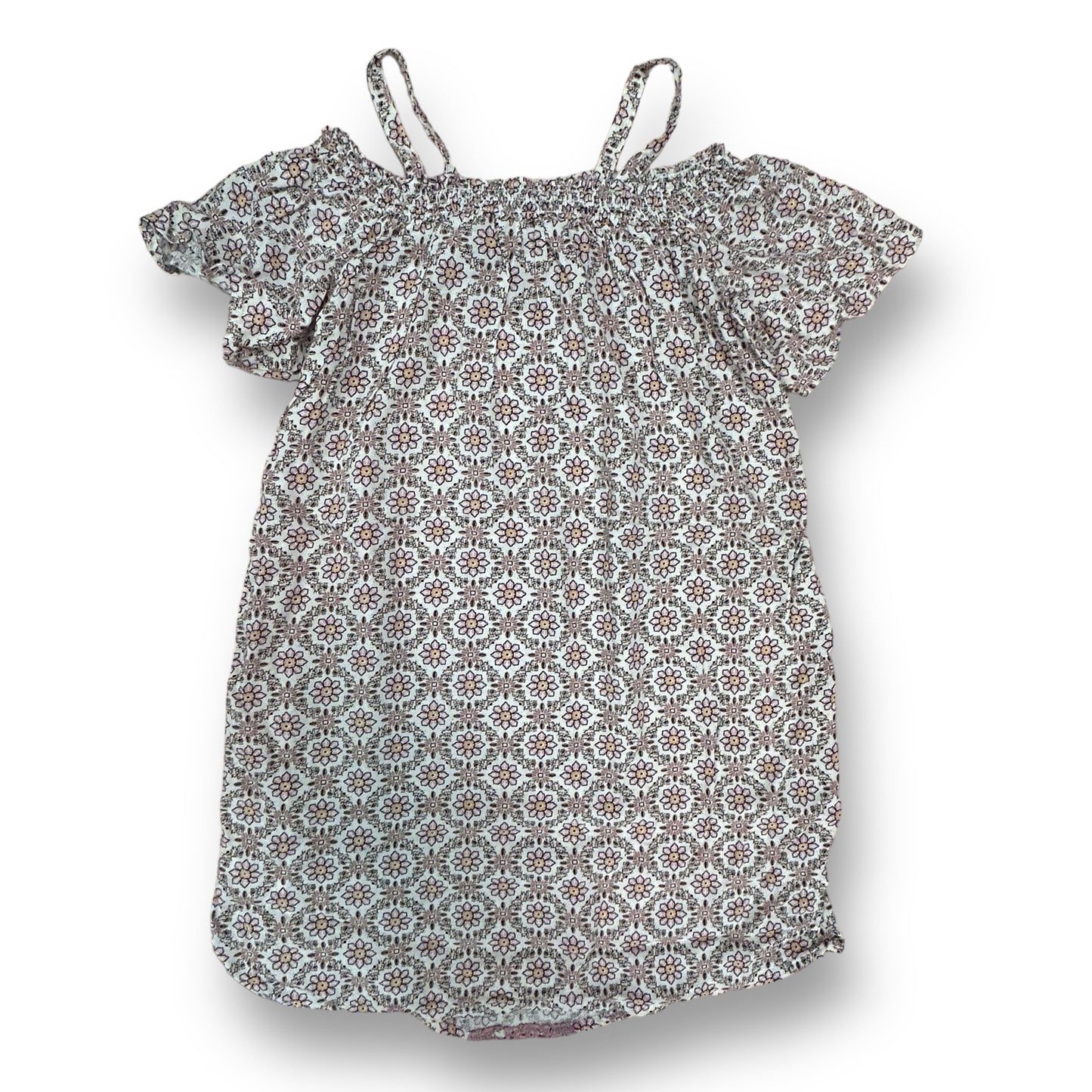 Youth Girl Size 10 Pink Blush Floral Print Boho Style Babydoll Dress