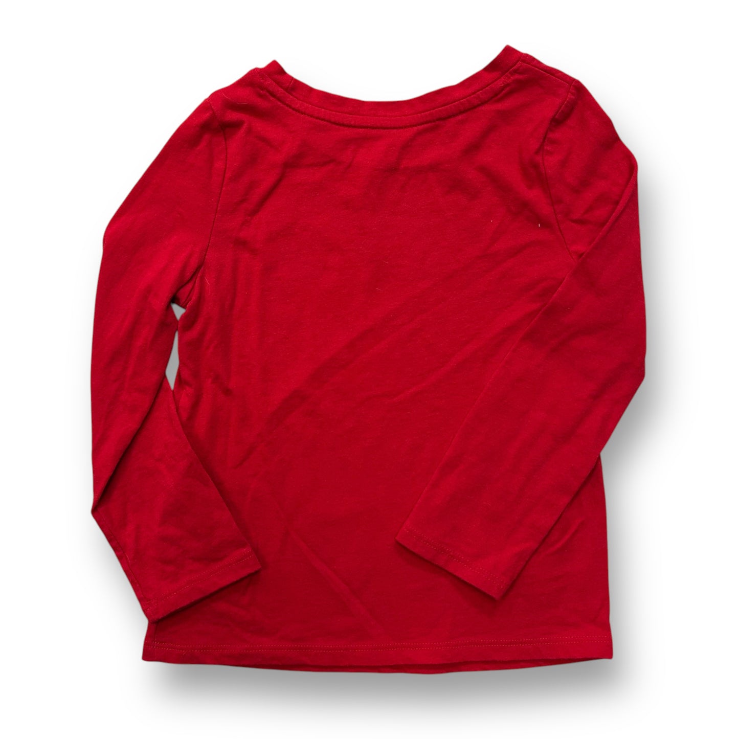 Cat & Jack Girls Christmas Shirt Size 3T Red Peace & Love Long Sleeve Top