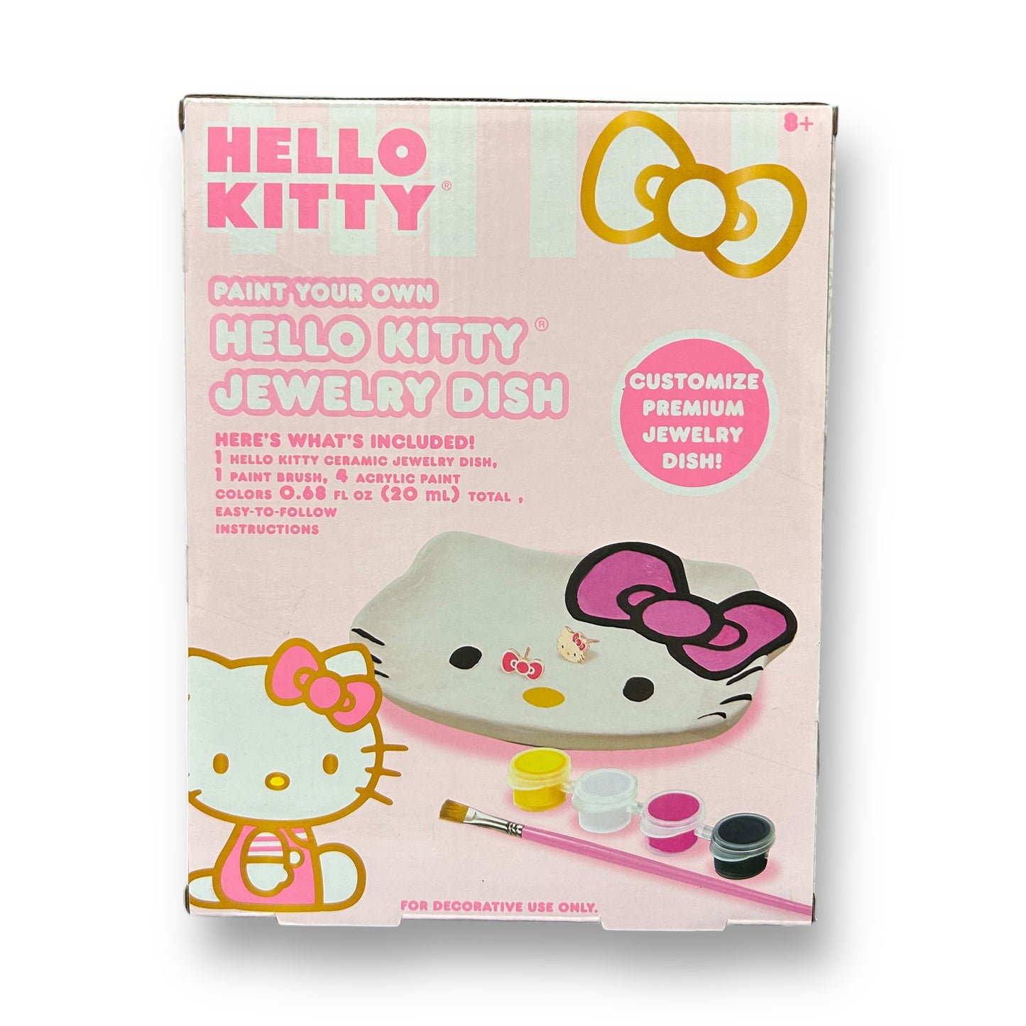 NEW! Hello Kitty Jewelry Dish Painting Craft Kit with Paints and Brush