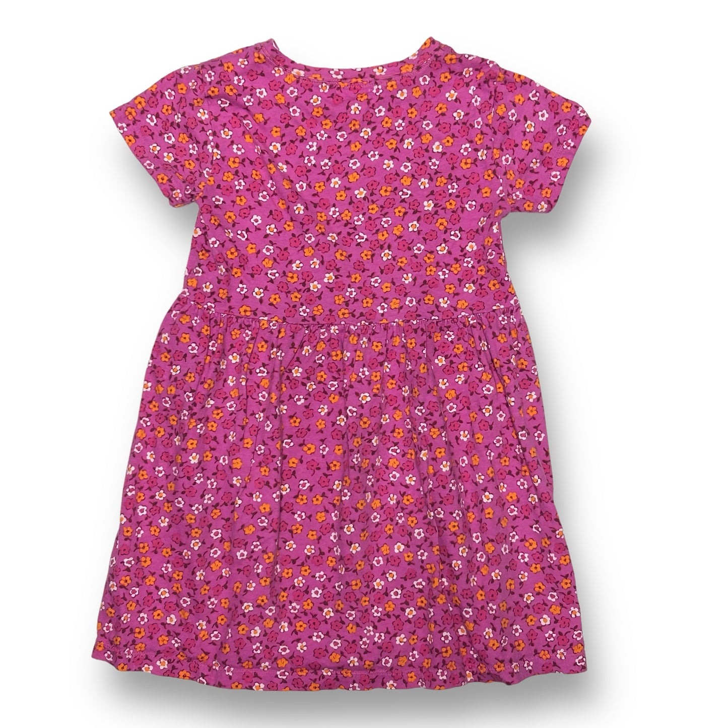 Crewcuts Girls Size 6 Pink Floral Print Comfy Cotton Short Sleeve Dress