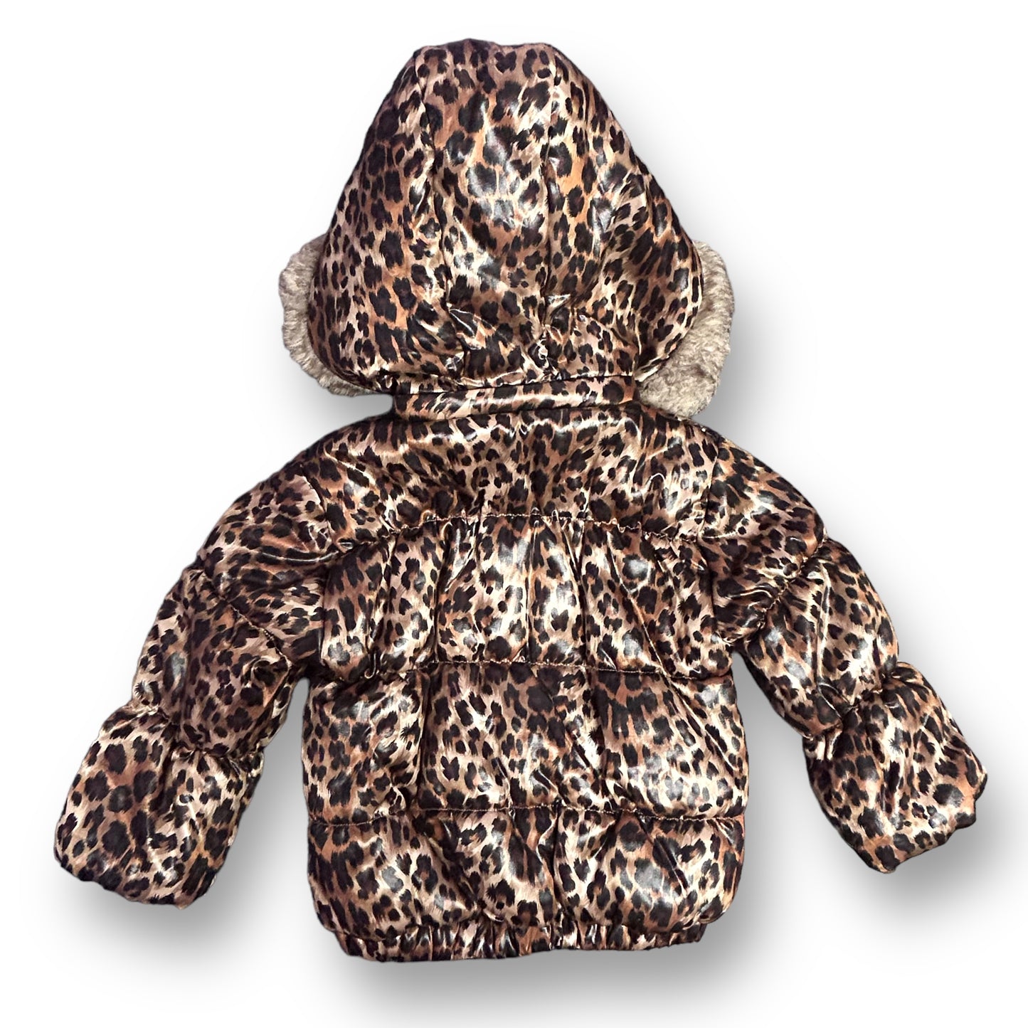 Juicy Couture Girls Puffer Jacket 18 Months Leopard Print Winter Coat with Hood