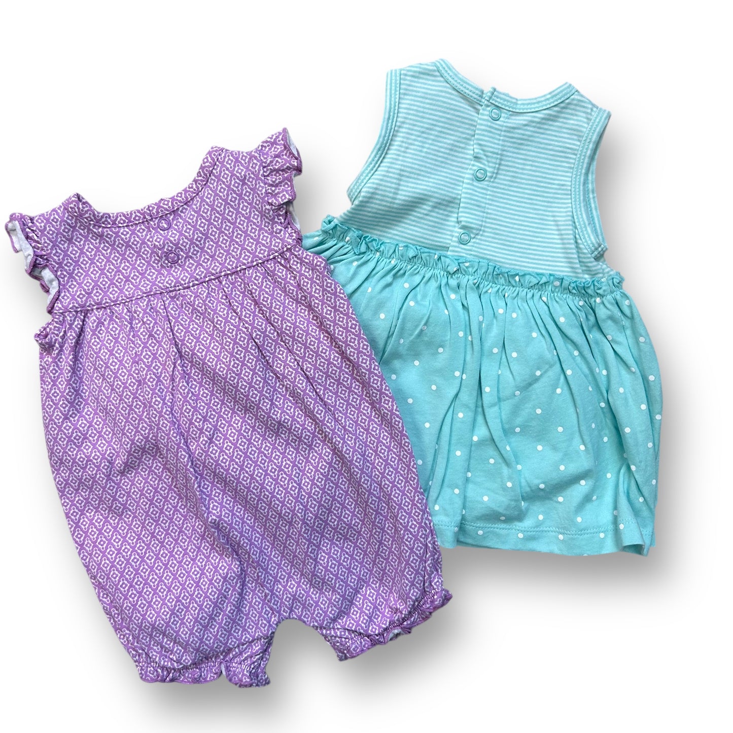 NEW! Carter's Baby Girl Size 3 Months 2-Pc Romper and Dress Set