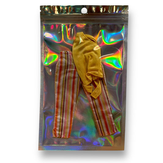 Barbie Clothes in Zippered Mylar Bag